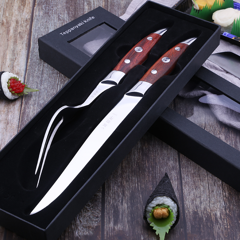 YilangbiezuoTeppanyaki knife and fork Japanese style steak knife and fork combination fancy Teppanyaki French cuisine knife and fork
