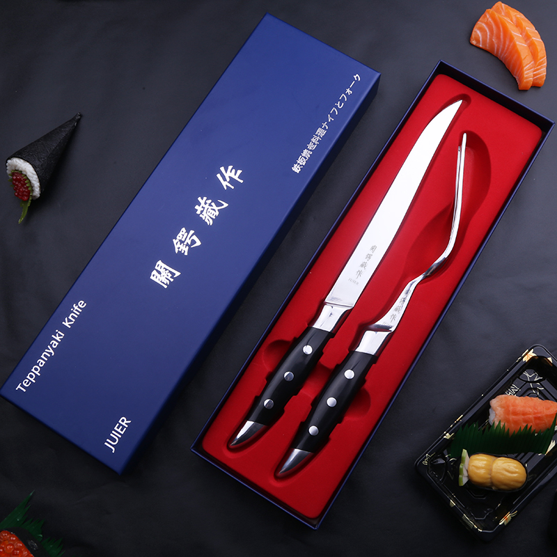 Guan'e cangzuoGrilled iron plate knife and fork combination Japanese knife and fork French fancy Tomahawk steak barbecue meat knife and fork