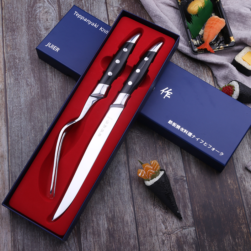 Guan'e cangzuoGrilled iron plate knife and fork combination Japanese knife and fork French fancy Tomahawk steak barbecue meat knife and fork
