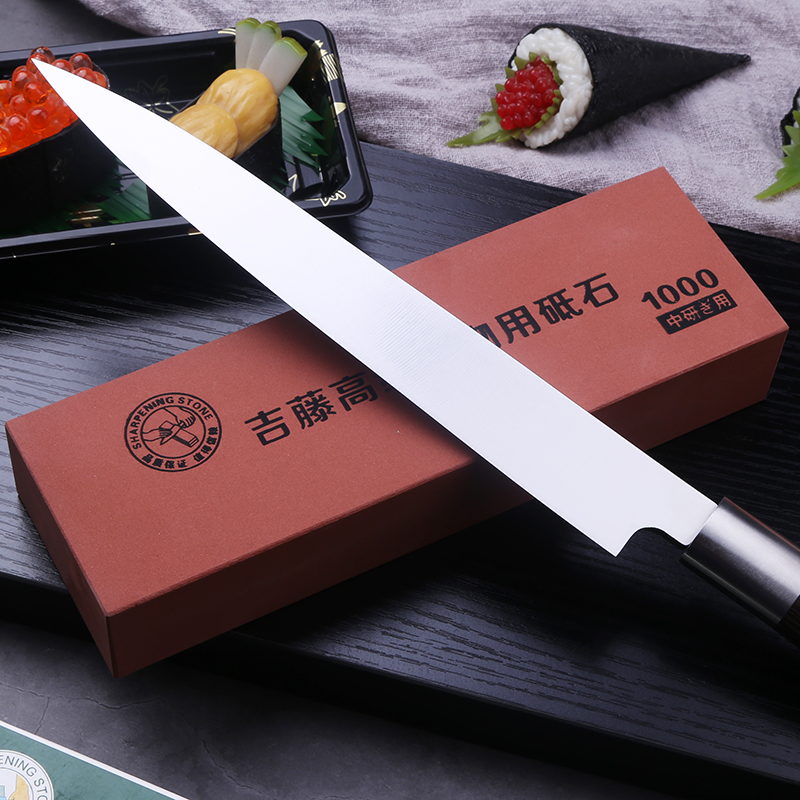 吉藤磨刀石1000目刺身刀磨刀工具白刚玉磨刀器出口日本料理刀砥石