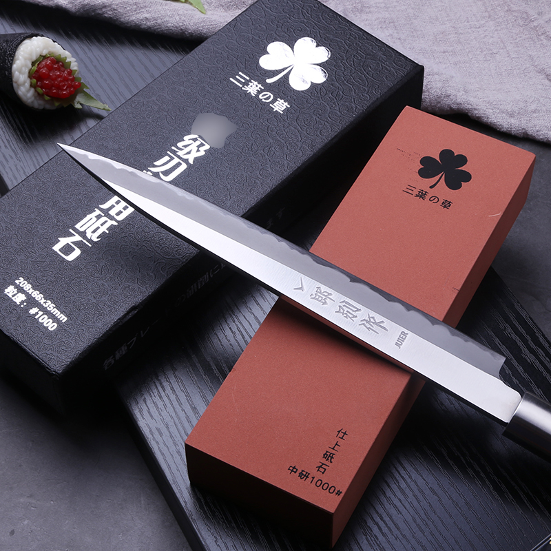 刺身刀磨刀石1000目菜刀用砥石双面可用细磨石出口日本寿司刀刀石